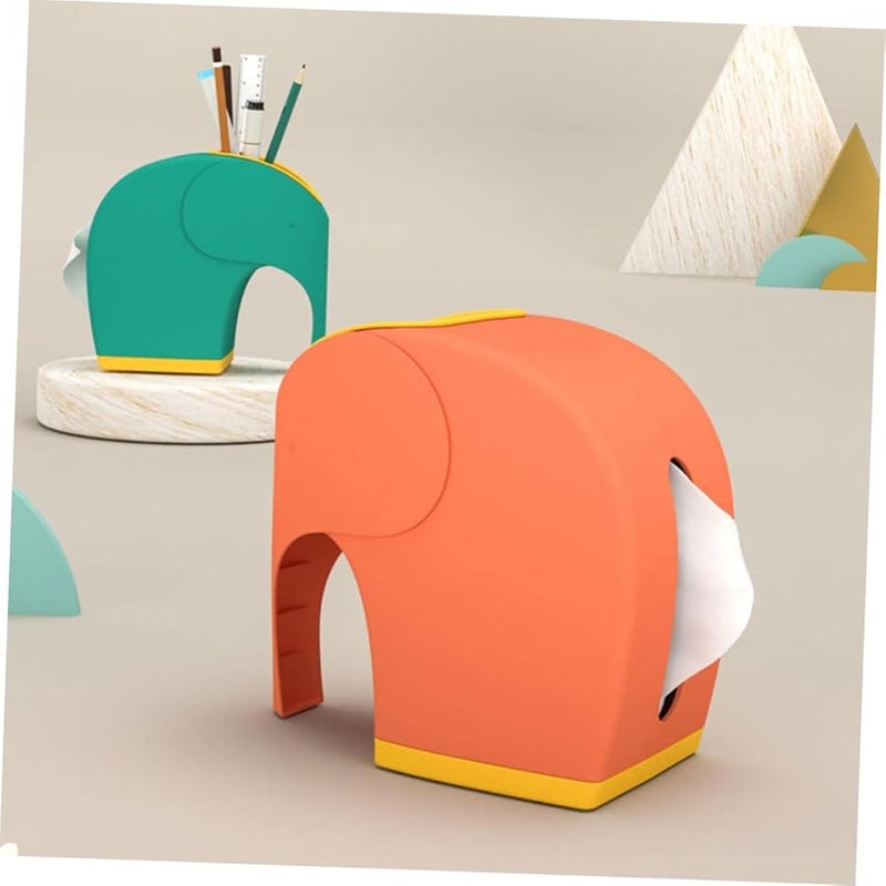 صندوق تخزين علب المناديل المكتبية على شكل فيل لطيف للمنزل والمكتب والمطعم - Image 5